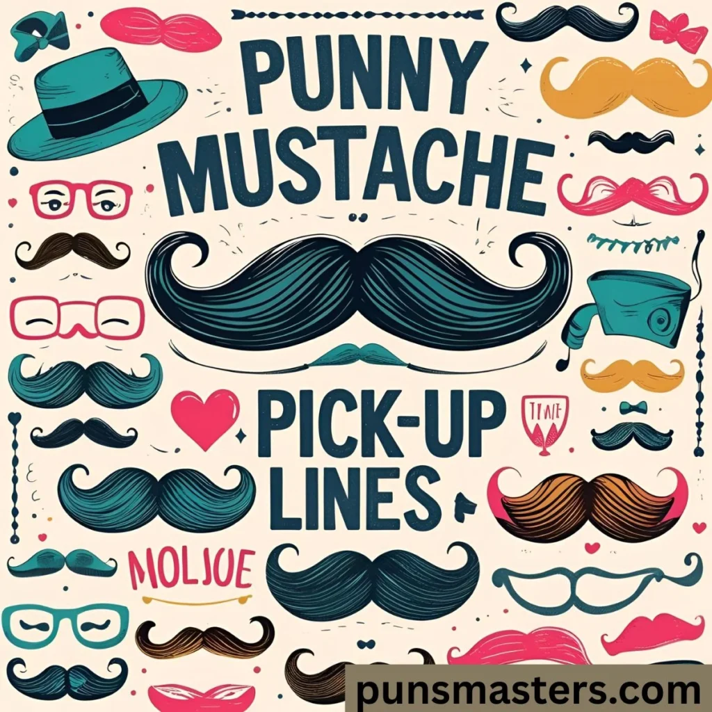Punny Mustache Pick-Up Lines